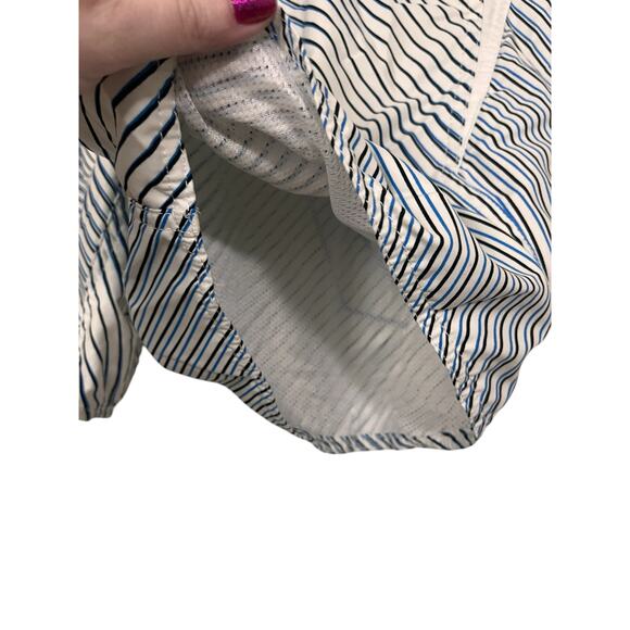 Volcom Mens White Blue Black Striped Swim Trunks Size 34 - Picture 4 of 6